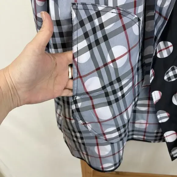 Vintage Y2K UBU Black White Polka Dot Reversible Raincoat #1297 Size 3X - Picture 12 of 14